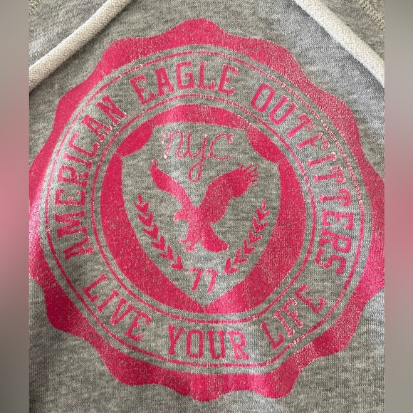 Xs hoodie American Eagle, grey and pink - Picture 5 of 5